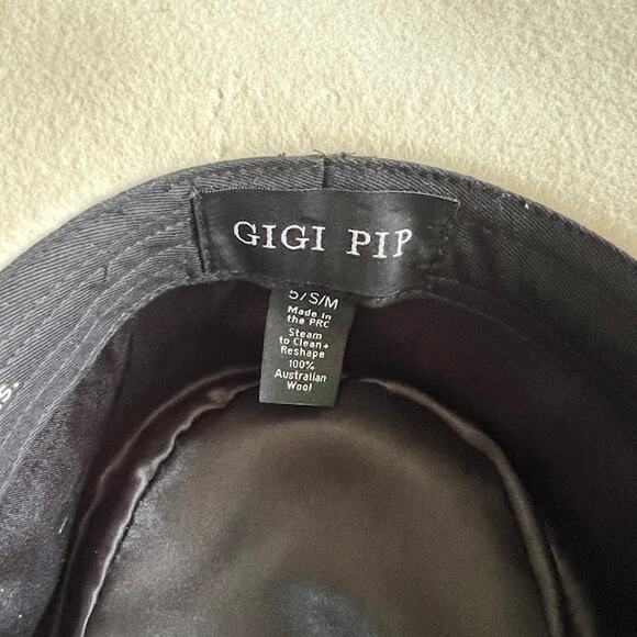 Gigi Pip Wren Hat 57 S/M Cream Flat Brim Telescope Crown Wool Fedora - Picture 11 of 11
